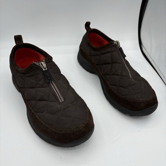 Lands' End Shoes - Lands' End Shoes Women Size 7.5 B Weatherfield Quilted Zip Brown Hiking 86524 G2